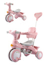 Three-wheeled bicycle for children 3 in 1 - pink