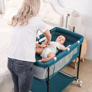 سرير اطفال لحديثي الولادة متنقل وقابل للحمل على الطراز الاوروبي، سرير اطفال قابل للطي متعدد الوظائف، وسرير اطفال يوضع بجانب سرير الوالدين