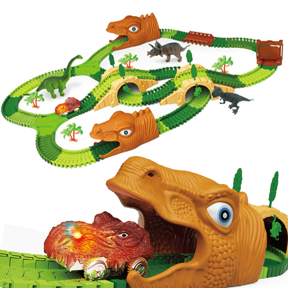 لعبة ديناصور ، مجموعة لعب مسار مرن وسيارة ديناصور رائعة – toyszworld